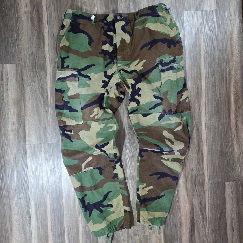 US Military Woodland Camo BDU Cargo Pants Ripstop Large Regular 8415-01-390-8940